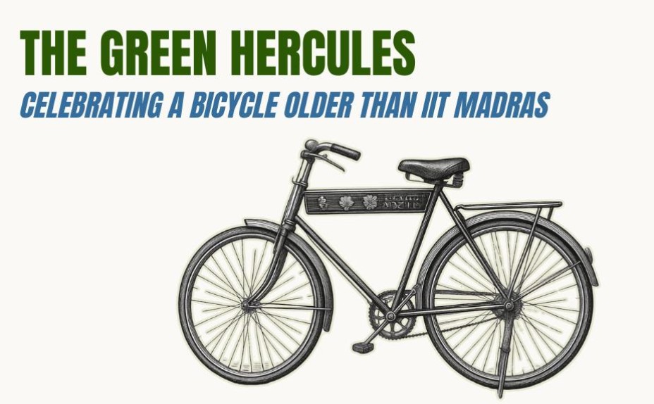 THE GREEN HERCULES  CELEBRATING A BICYCLE OLDER THAN IIT MADRAS